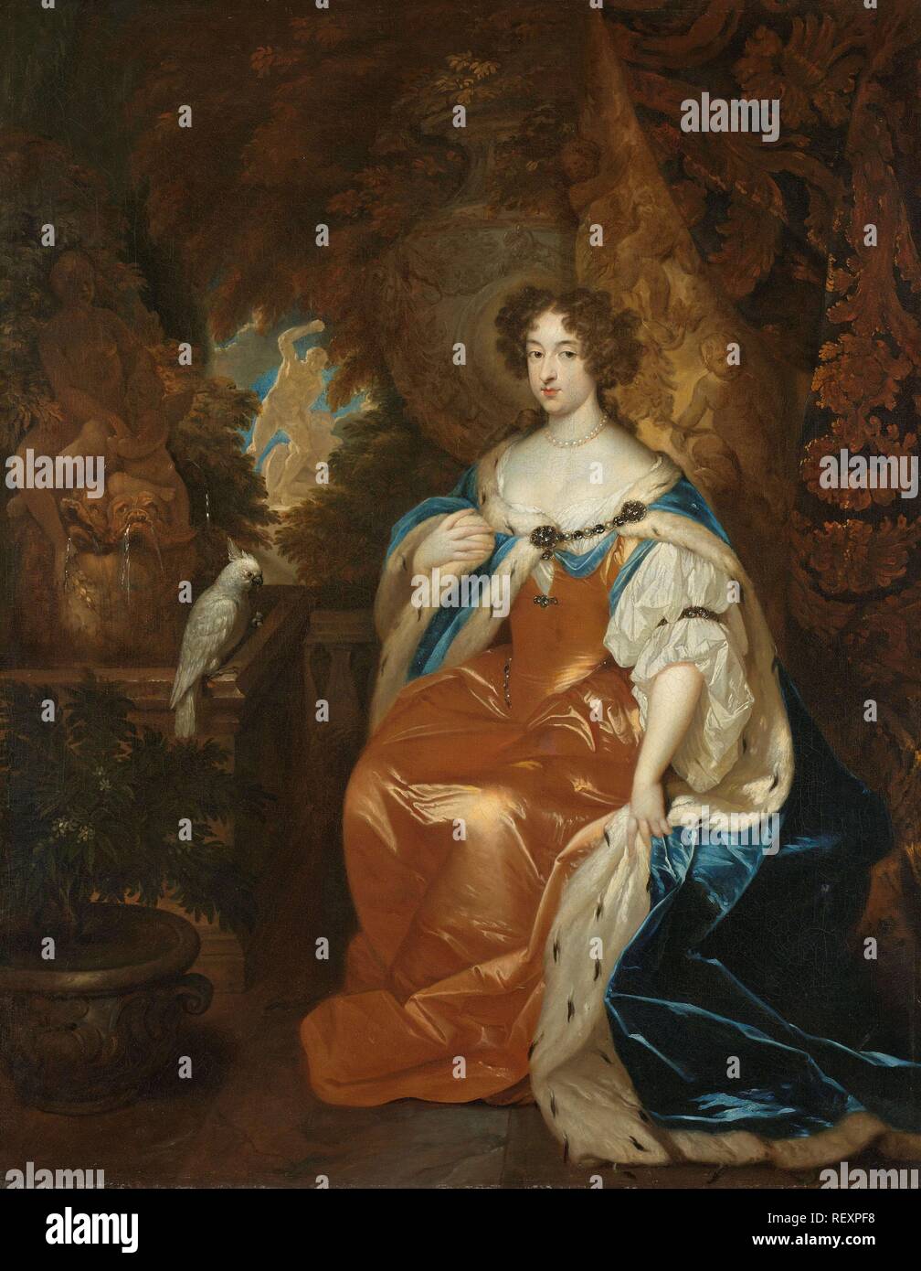 Ritratto di Maria Stuart (1662-95), moglie del principe William III. Dating: c. 1683. Misurazioni: h 80.5 cm × W 63,5 cm; d 5.5 cm. Museo: Rijksmuseum Amsterdam. Autore: Caspar Netscher. Foto Stock