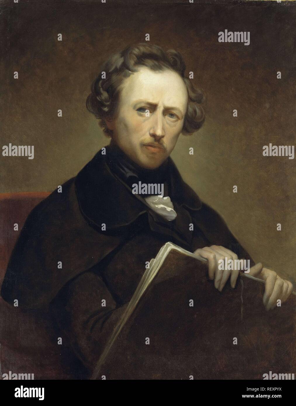 Ritratto di auto all'età di 43. Dating: c. 1838. Misurazioni: h 89 cm × W 70 cm; d 6.2 cm. Museo: Rijksmuseum Amsterdam. Autore: Ary Scheffer (menzionato in oggetto). Ary Scheffer. Foto Stock