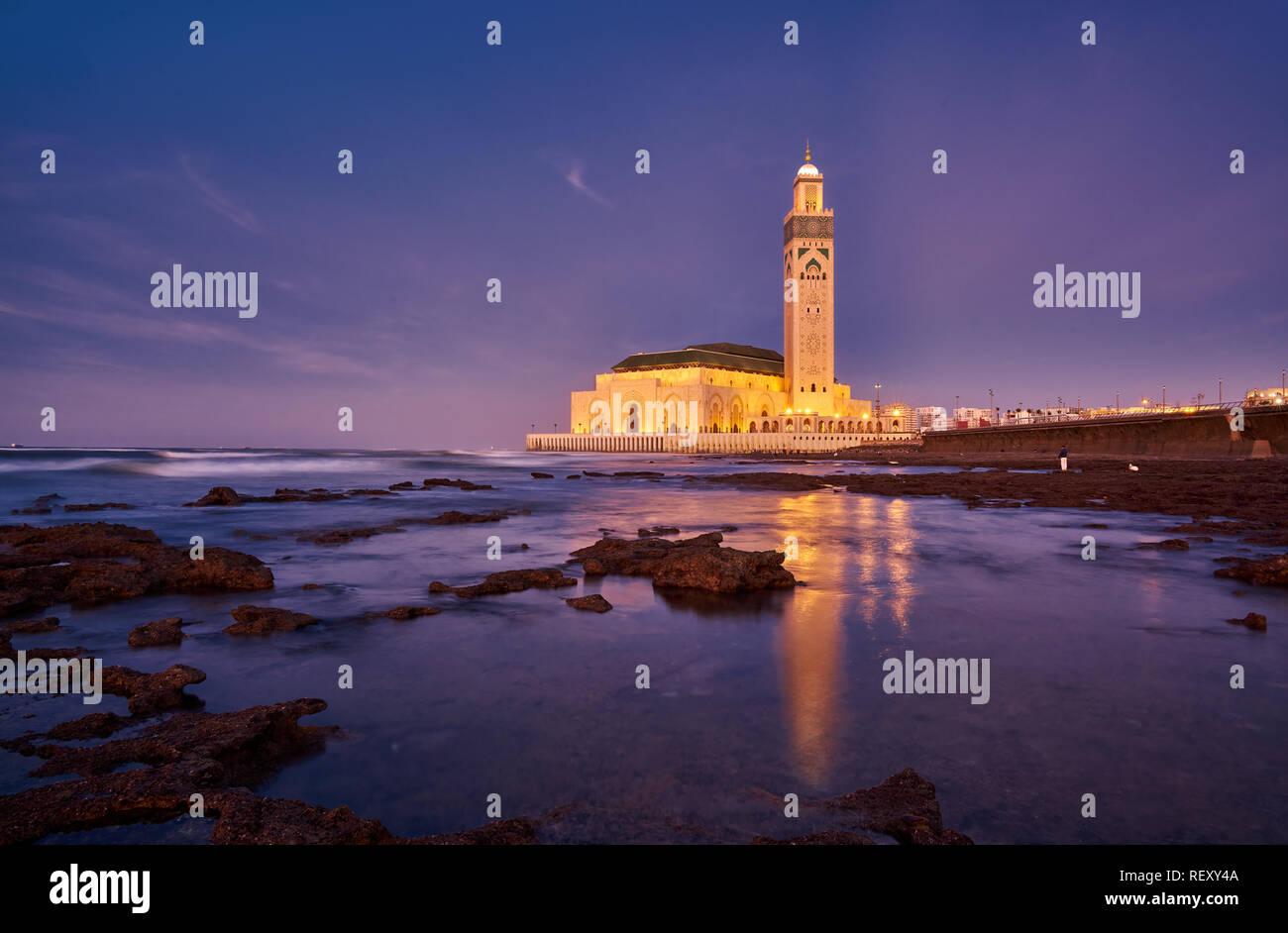 Hasan II Moschea, Casablanca, Marocco Foto Stock