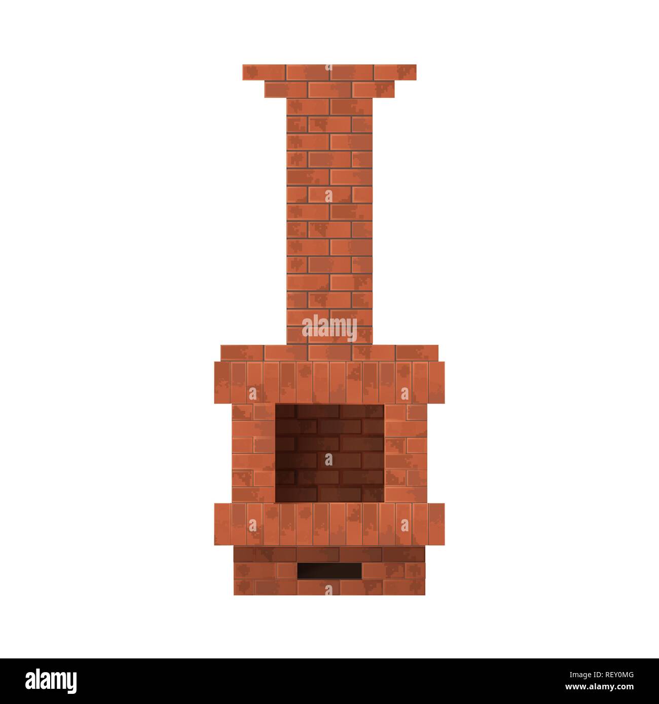 Caminetto con camino. Illustrazione vettoriale. Interni della casa. Illustrazione Vettoriale