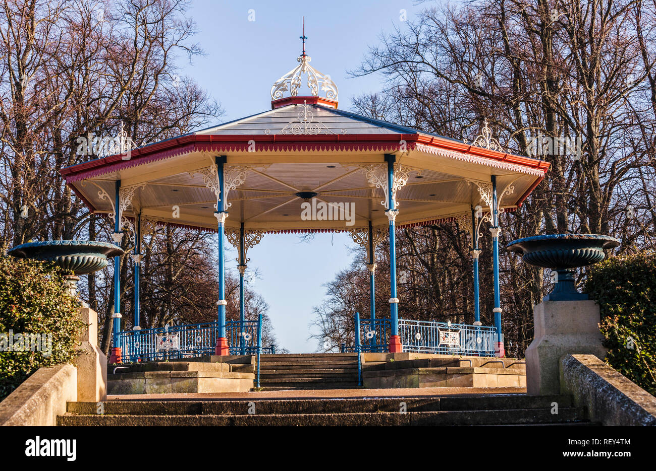 Il bandstand a Ropner Park, Stockton on Tees, England, Regno Unito Foto Stock