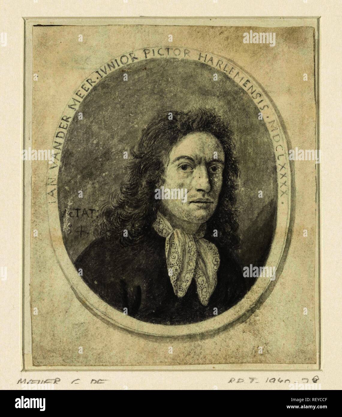 Ritratto di Johannes van der Meer il giovane. Relatore per parere: anonimo. Dating: 1690. Misurazioni: h 110 mm × W 91 mm. Museo: Rijksmuseum Amsterdam. Foto Stock