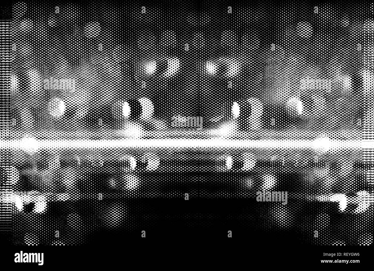 Sfondo futuristico del 80s in stile retrò. Digitale o Cyber superficie. luci al neon e disegno geometrico , schermo di prova glitch Foto Stock