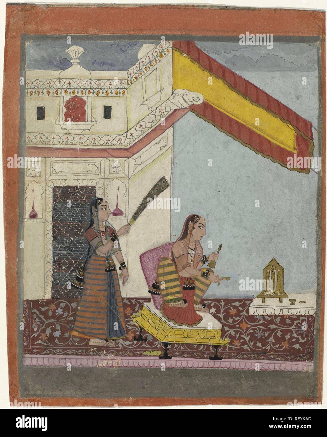 Todi ragini. Relatore per parere: anonimo. Dating: 1670 - 1690. Luogo: Centraal-India. Misurazioni: h 204 mm × W 166 mm; h 184 mm × W 150 mm. Museo: Rijksmuseum Amsterdam. Foto Stock