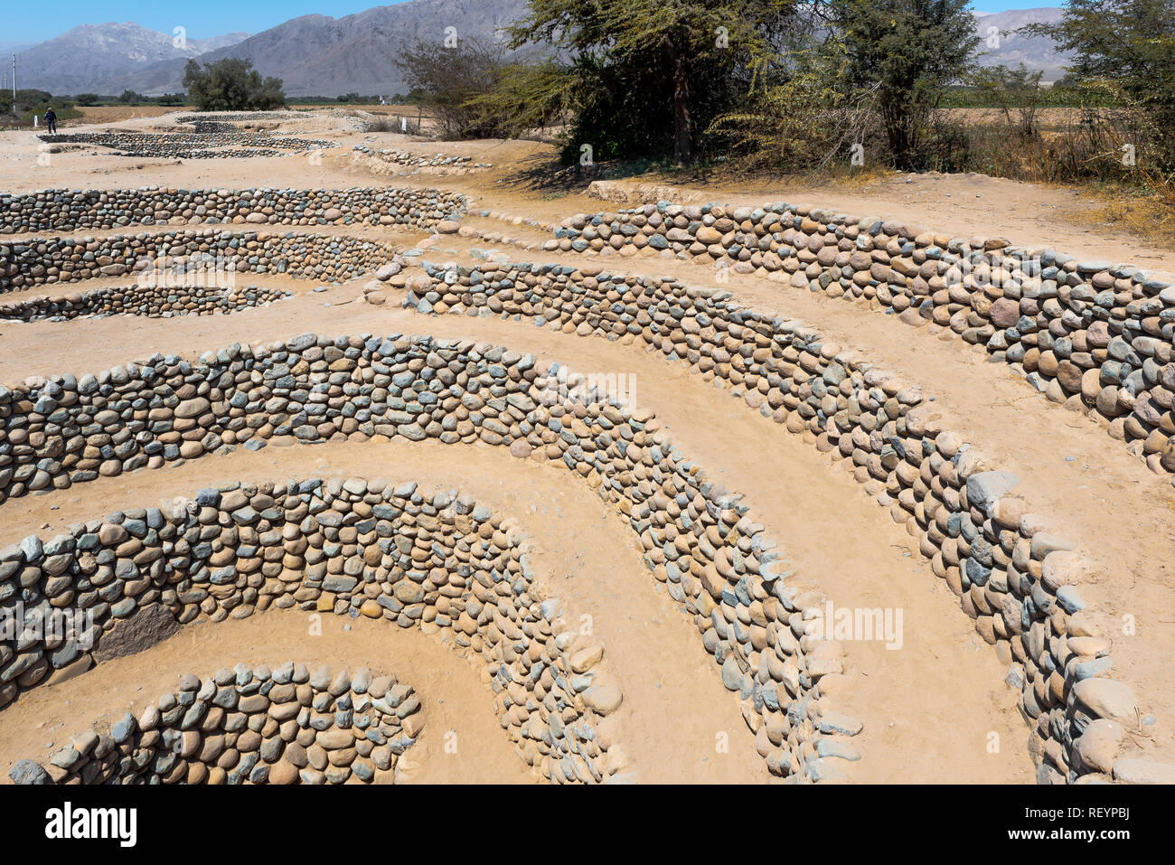 Acquedotto di Cantalloc, Nazca, Perù Foto Stock
