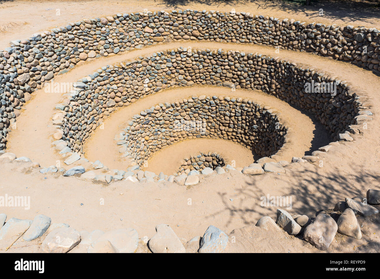 Acquedotto di Cantalloc, Nazca, Perù Foto Stock