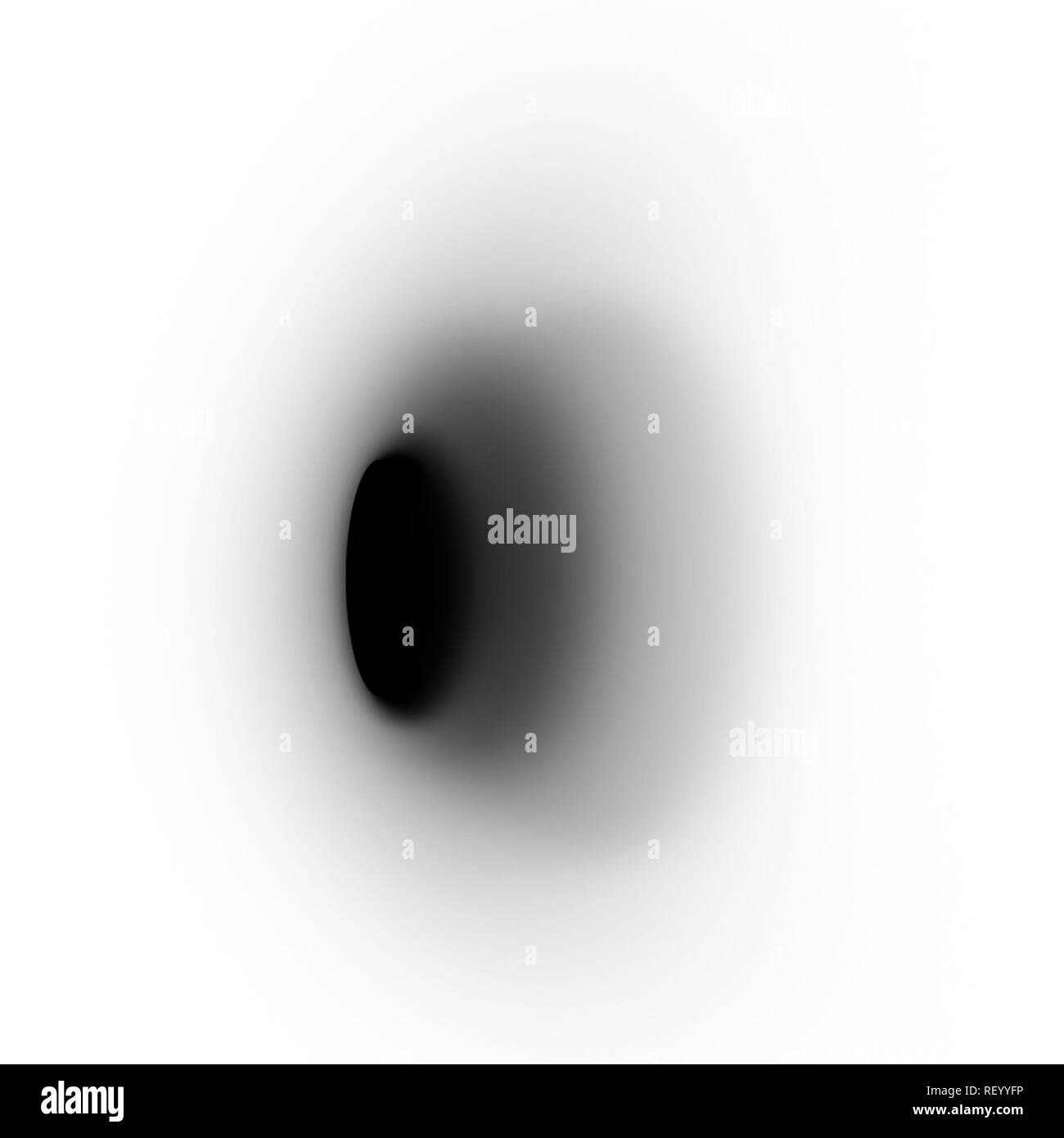 Buco nero su sfondo bianco - 3D illustrazione Foto Stock