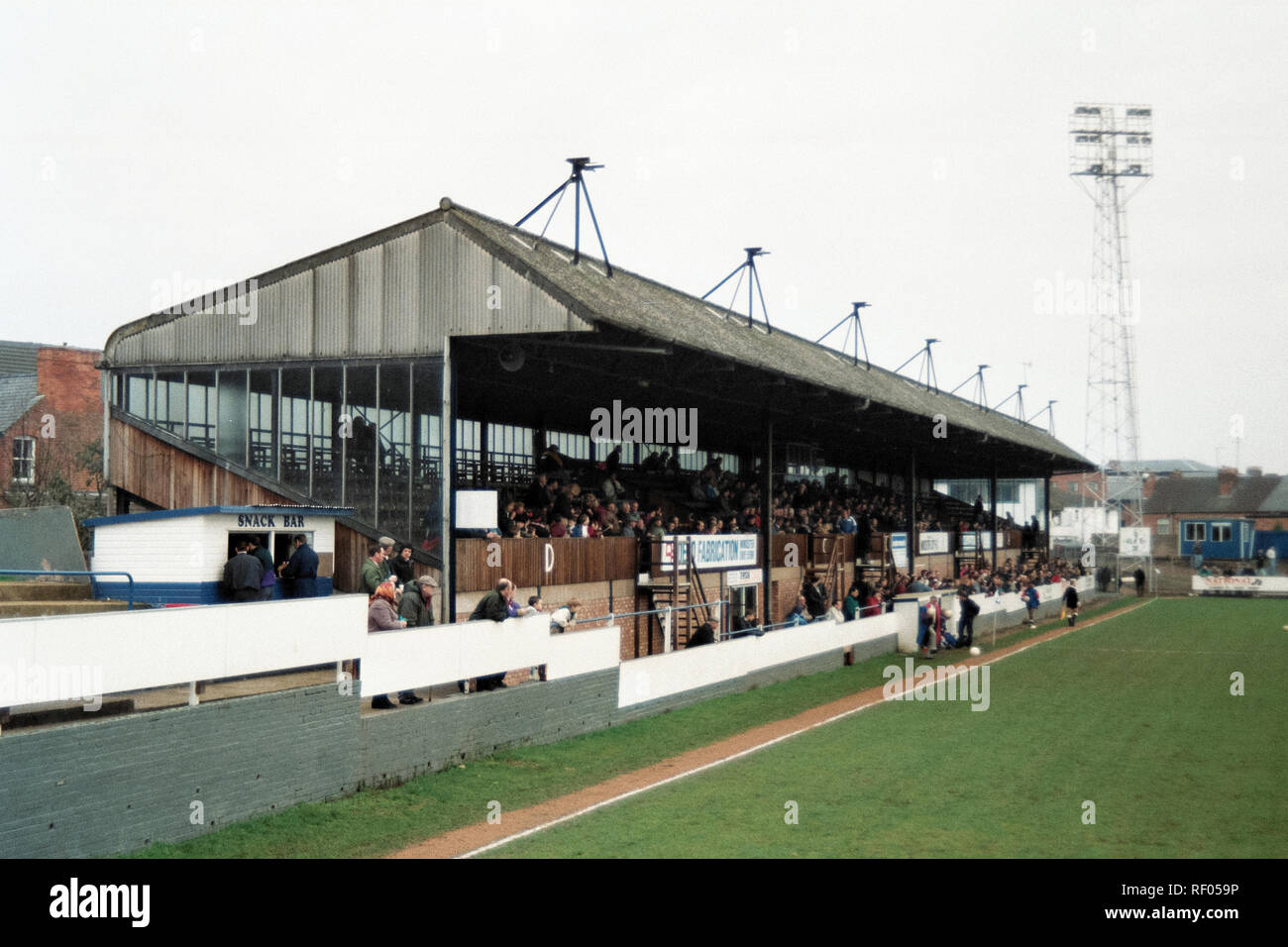 Vista generale di Worcester City FC Football Ground, St Georges Lane, Barbourne, Worcester, Hereford & Worcester, raffigurato su 29 Febbraio 1992 Foto Stock