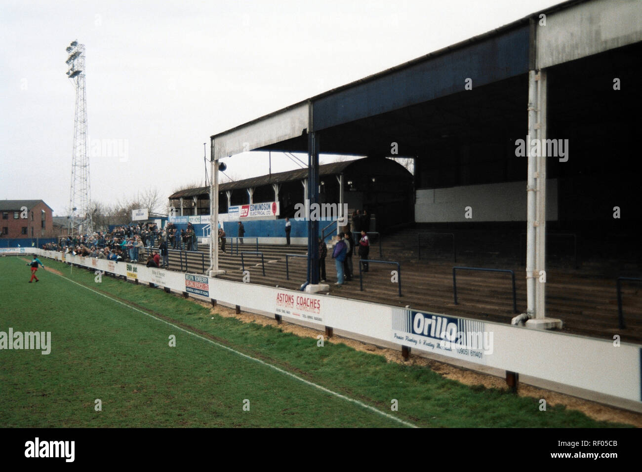 Vista generale di Worcester City FC Football Ground, St Georges Lane, Barbourne, Worcester, Hereford & Worcester, raffigurato su 29 Febbraio 1992 Foto Stock