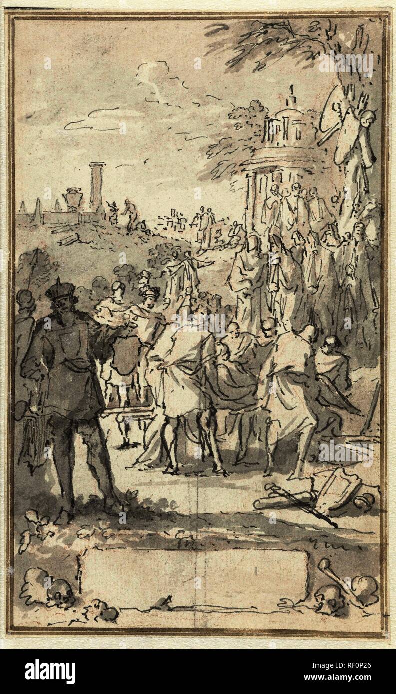 La sepoltura. Relatore per parere: Goeree gen. Dating: c. 1680 - c. 1731. Misurazioni: h 150 mm × W 92 mm. Museo: Rijksmuseum Amsterdam. Foto Stock