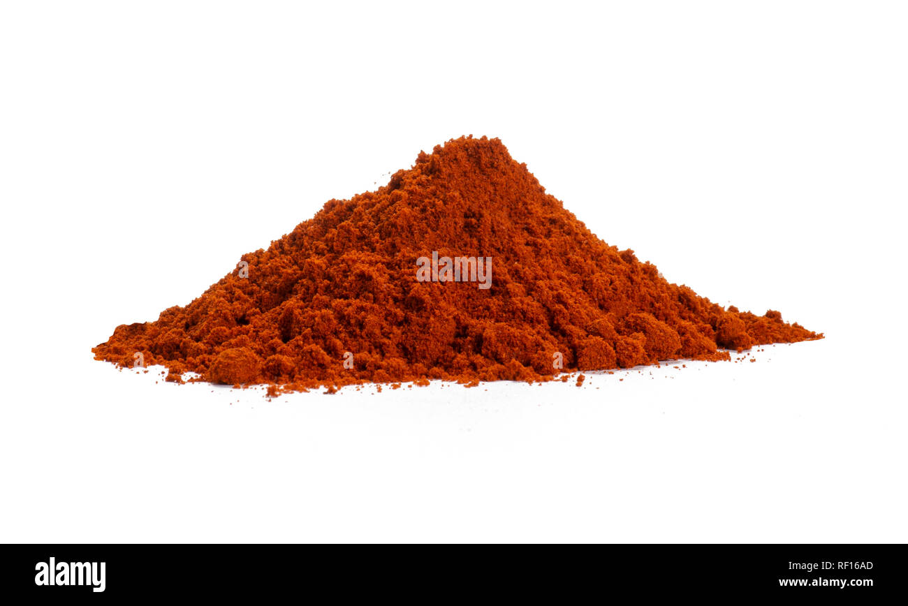 Pila di peperoncino rosso in polvere Foto Stock