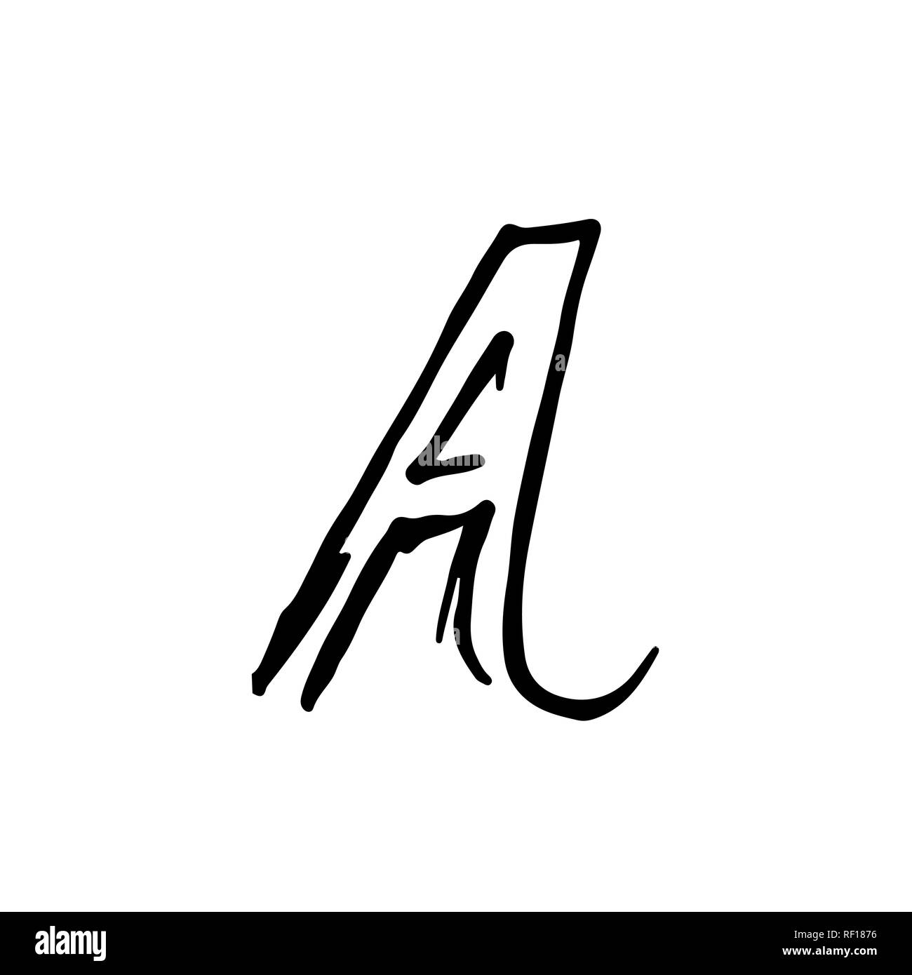 Pneumatico grunge lettera A. unica strada off isolato di scritte in un colore nero. Illustrazione Vettoriale. Illustrazione Vettoriale