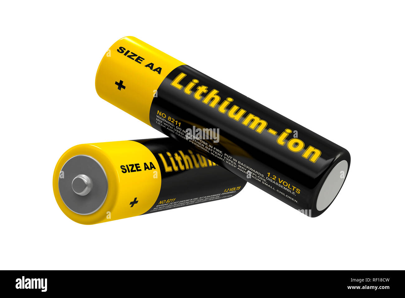 Le batterie agli ioni di litio - 3D Rendering Foto Stock