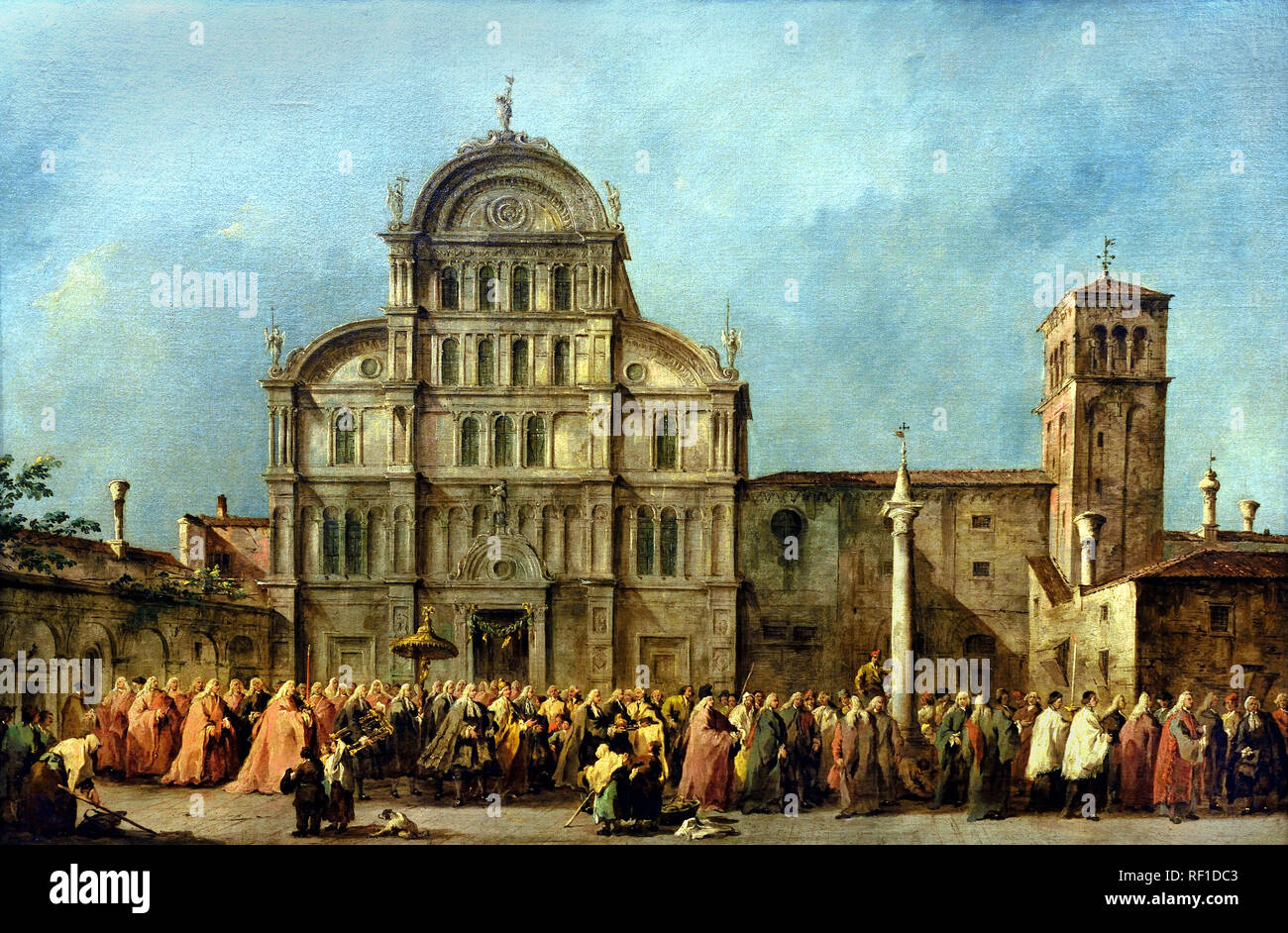 La processione del Doge di Venezia a San Zaccaria c. 1775-80, Francesco Guardi, 1712 - 1793, Venezia, Veneto, Italia, ITALIANO, Foto Stock