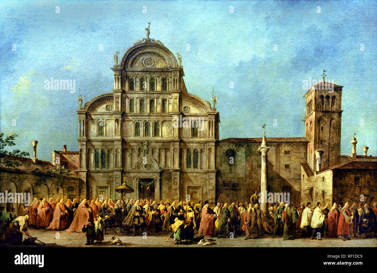 La processione del Doge di Venezia a San Zaccaria c. 1775-80, Francesco Guardi, 1712 - 1793, Venezia, Veneto, Italia, ITALIANO, Foto Stock