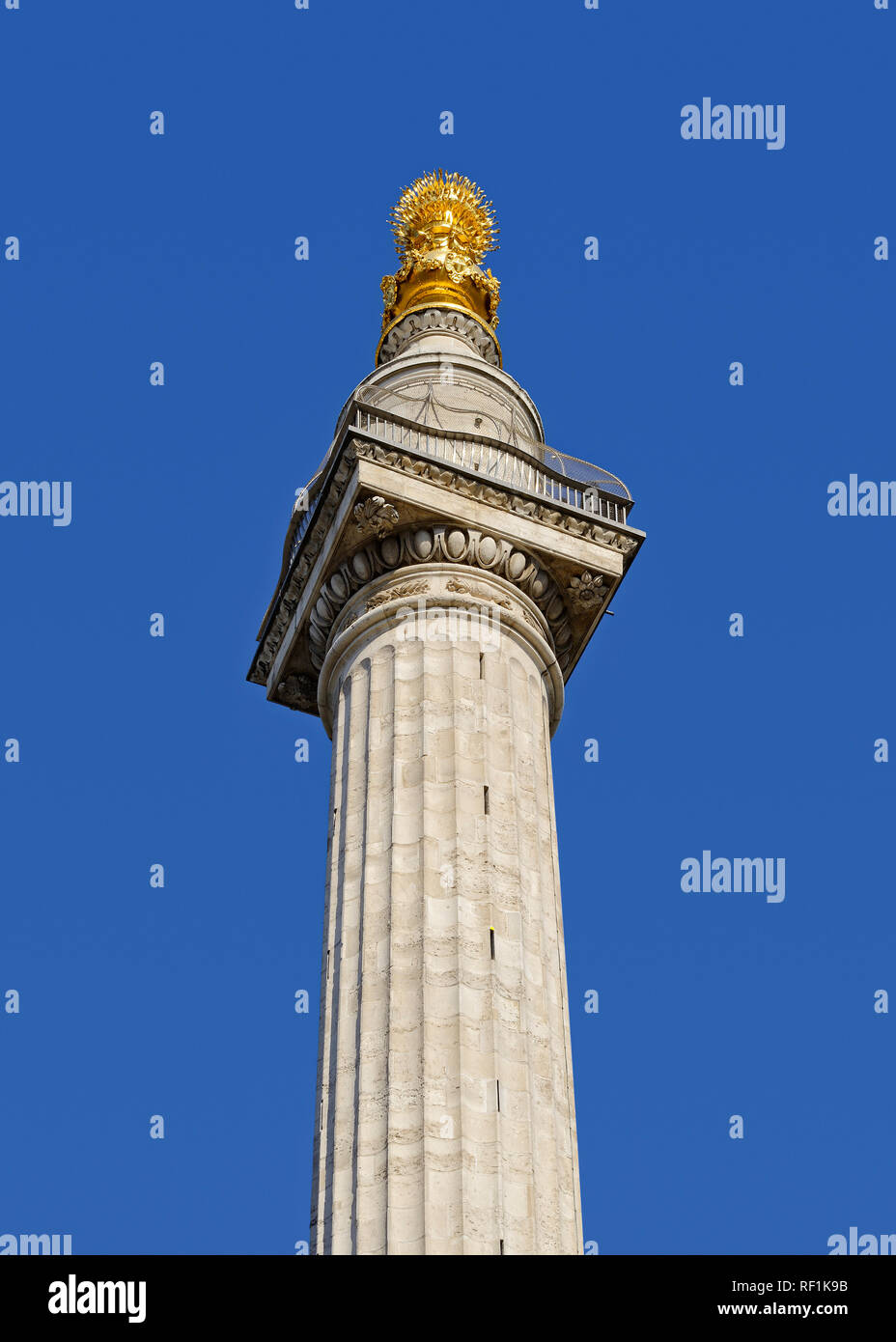 Un monumento al Grande Incendio di Londra, England, Regno Unito Foto Stock
