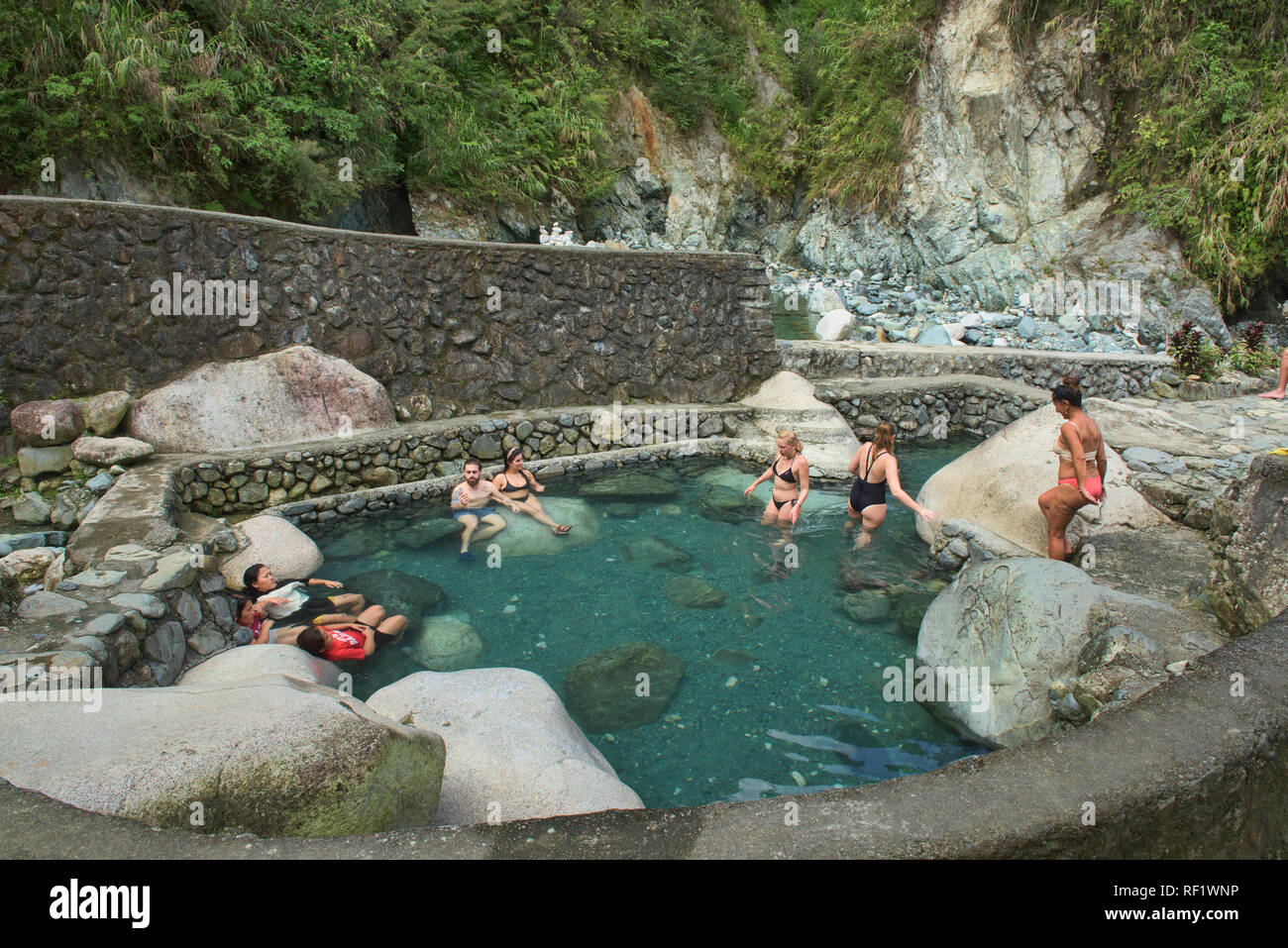Bogyah Hot Springs, Hapao, Banaue, Provincia di montagna, Filippine Foto Stock