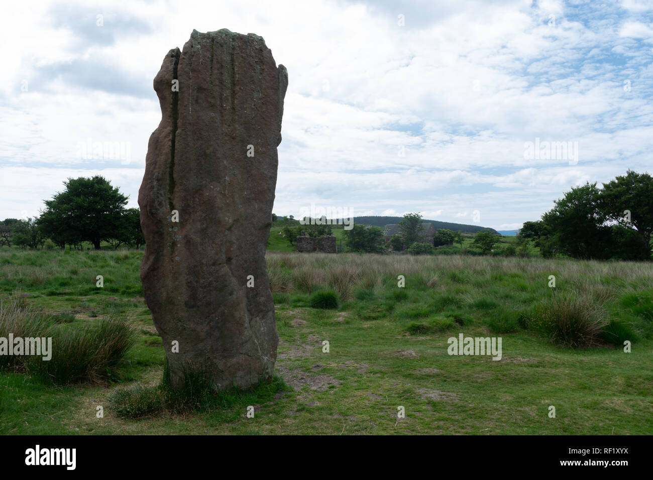 Foto di Machrie Moor stone circle trail situato sull'isola di Arran. Foto Stock