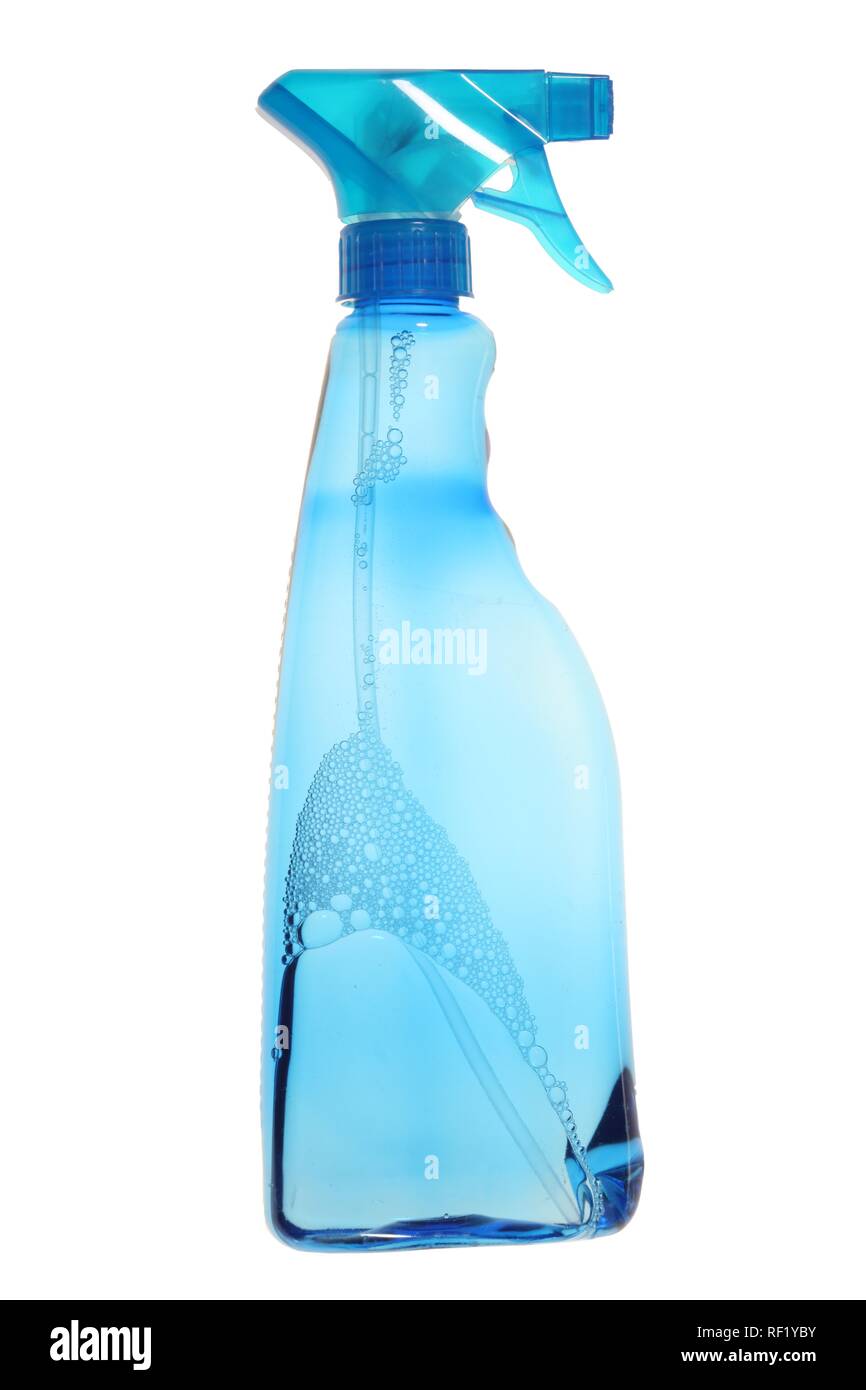 Plastica flacone spray, detergente domestico, prodotto di pulizia Foto Stock