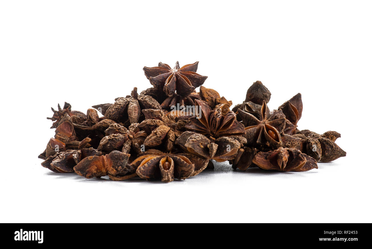Pila di Star Anis Spice Foto Stock