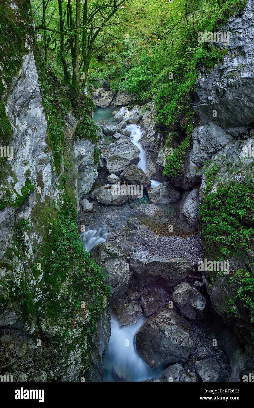 La Slovenia, Tolmin, il Parco Nazionale del Triglav, Tolmin gole Foto Stock