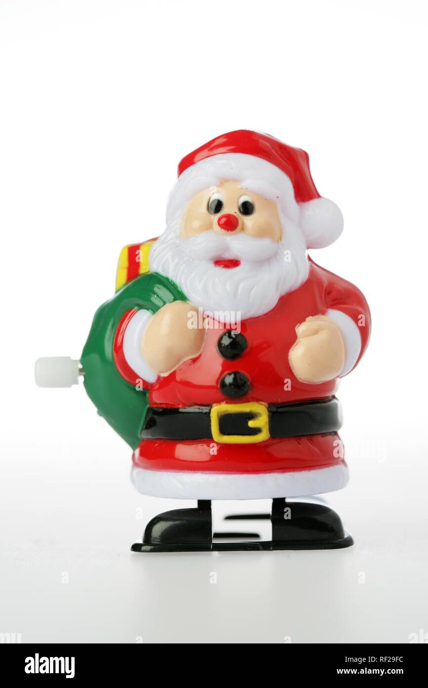 Plastica Santa Claus wind-up toy Foto Stock