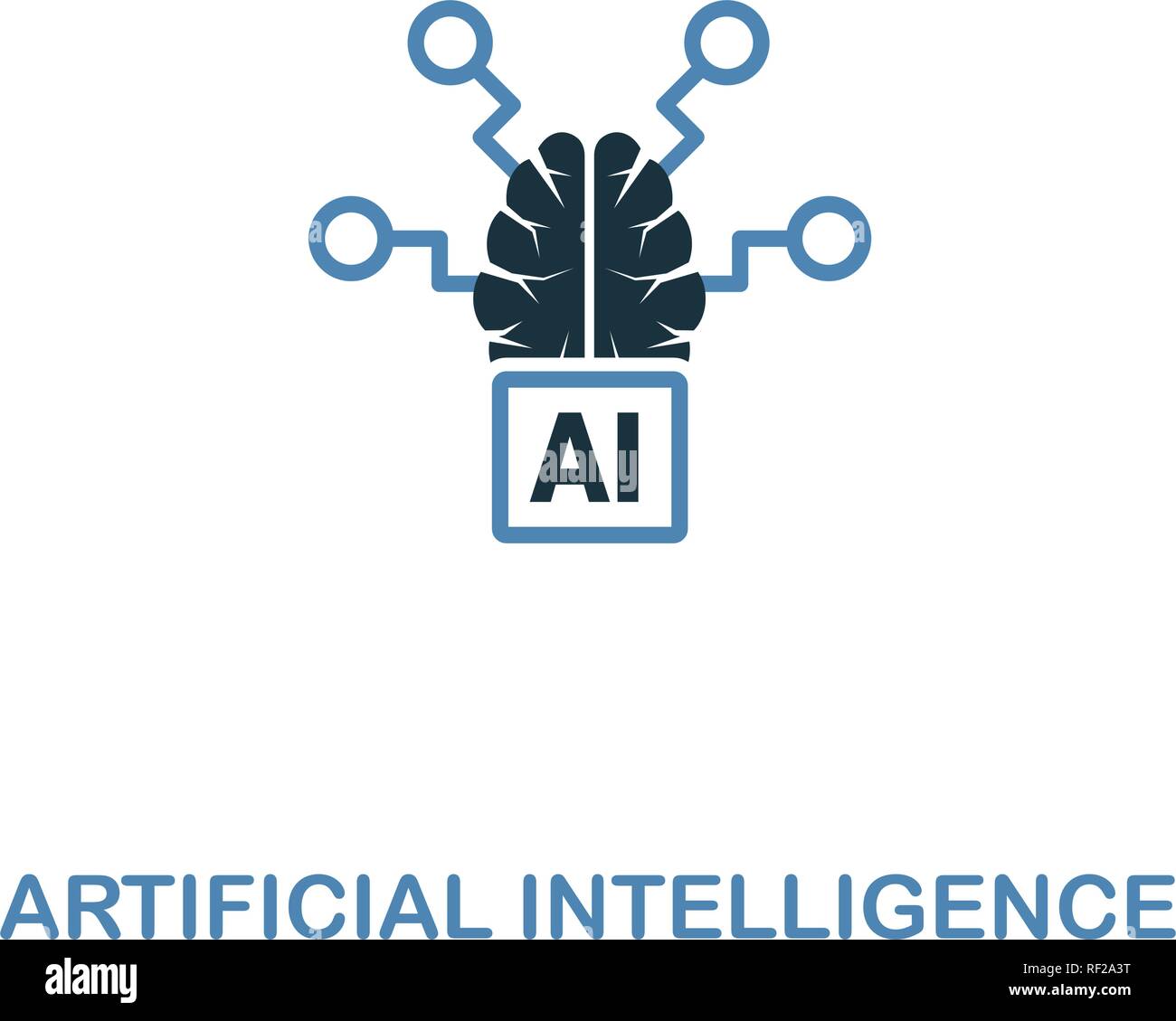Intelligenza artificiale icona in due colori design. Premio di design di stile da intelligenza artificiale di raccolta. UX e UI. Pixel perfetto mi artificiale Illustrazione Vettoriale