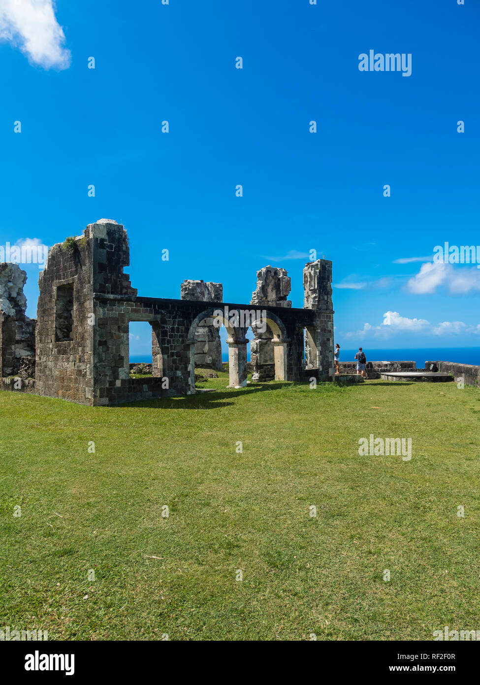 Caraibi, Piccole Antille, Saint Kitts e Nevis, Basseterre, Brimstone Hill Fortress Foto Stock