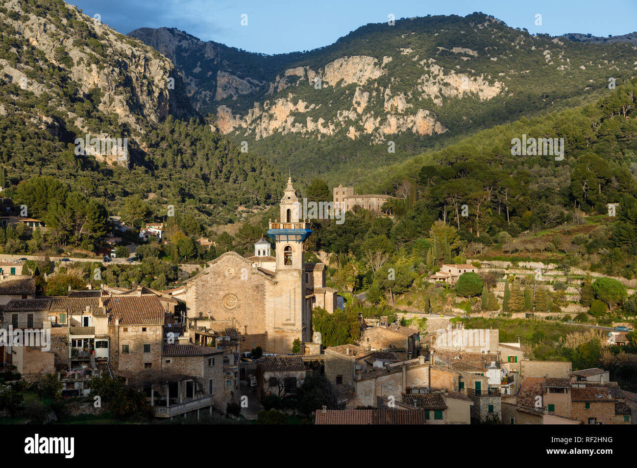 Luce della Sera a Valldemossa, Mallorca Foto Stock