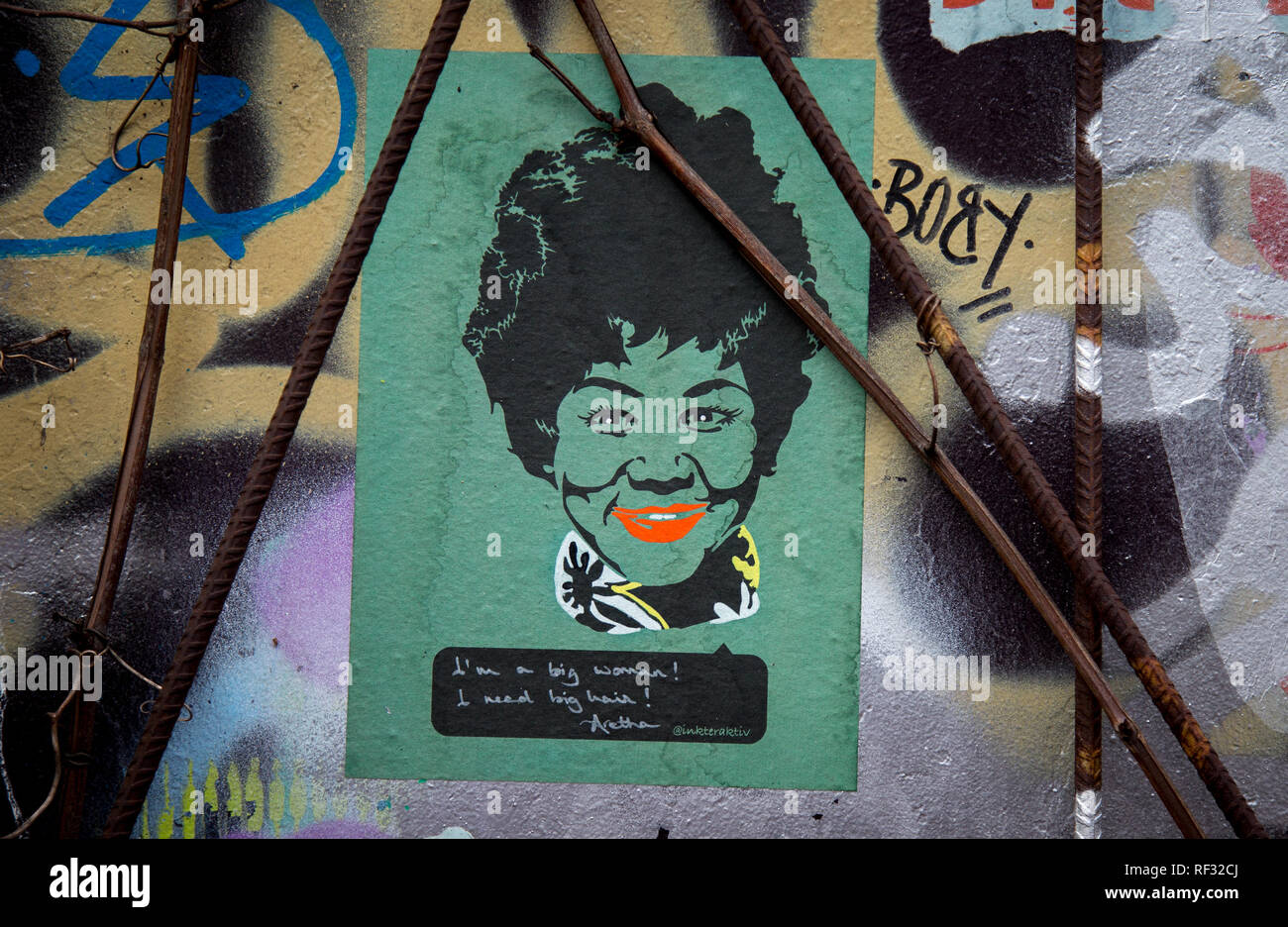 Incolla da inkteraktiv - Arte di strada in Leake Street Tunnel, Londra, Inghilterra il 23 gennaio 2019. Foto di Andy Rowland. Credito: Andrew Rowland/Alamy Live News Foto Stock