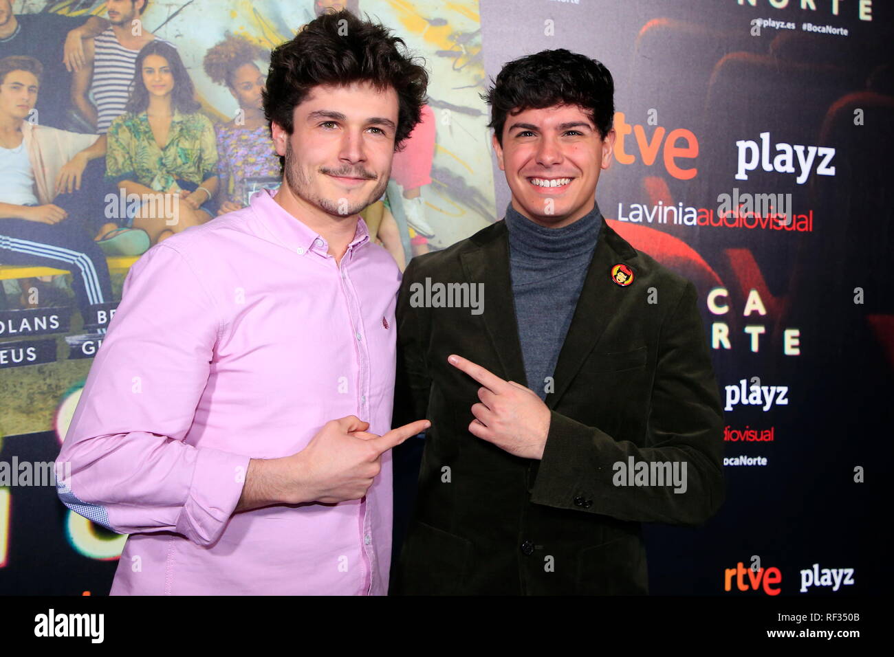 Barcellona, Spagna. 23 gennaio, 2019. Alfred Garcia e Micky in Boca Norte Premiere a Verdi cinema a Barcellona Credito: Joma/Alamy Live News Foto Stock