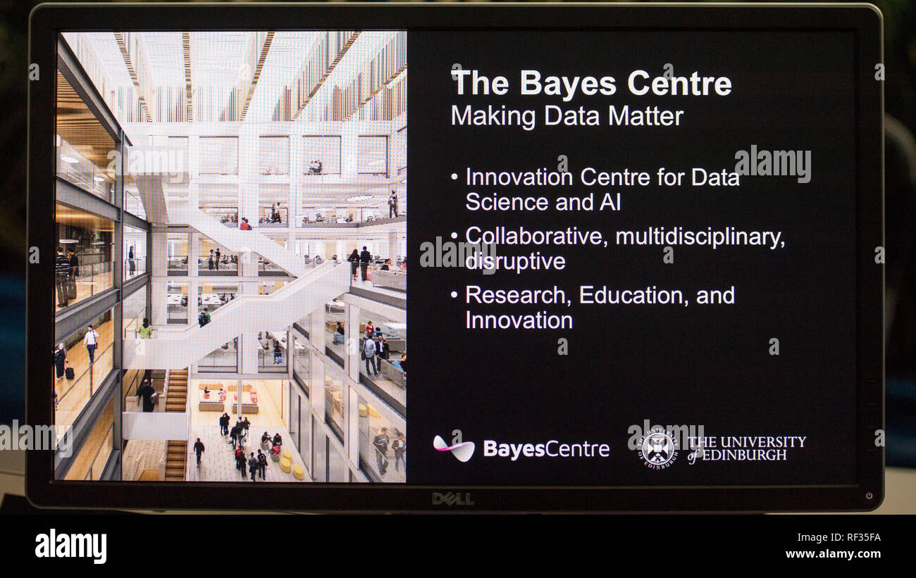 Edinburgh, Regno Unito. Il 23 gennaio 2019. L' Università di Edimburgo Data-Driven innovazione Hub per Science & Engineering team sono venuti con applicazioni di intelligenza artificiale. Essi stanno lavorando su robotica e A.I. e sarà l'invio di un robot di Marte. Gli esseri umani e la A.I. hanno subito lungo per decenni ma come A.I. inizia a imparare e diventare cosciente di se stessa, sono esseri umani sarà pronta per i salti e limiti che A.I ha da offrire a noi? Solo il tempo potrà dirlo. Credito: Colin Fisher/Alamy Live News Foto Stock