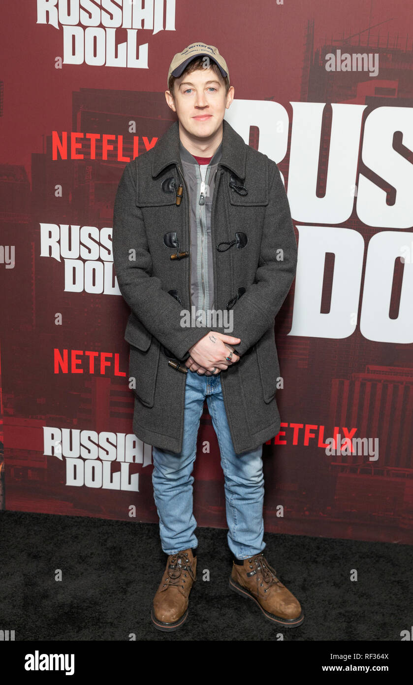 New York, NY - Gennaio 23, 2019: Alex Sharp assiste bambola russa TV show Season premiere a credito Metrograph: lev radin/Alamy Live News Foto Stock