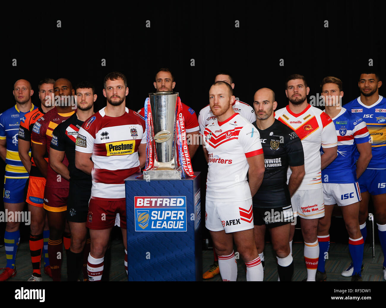 Lo stadio Old Trafford, Manchester, Regno Unito. Il 24 gennaio 2019. Betfred Super League 2019 stagione Ufficiale lancio Credito: Touchlinepics/Alamy Live News Foto Stock