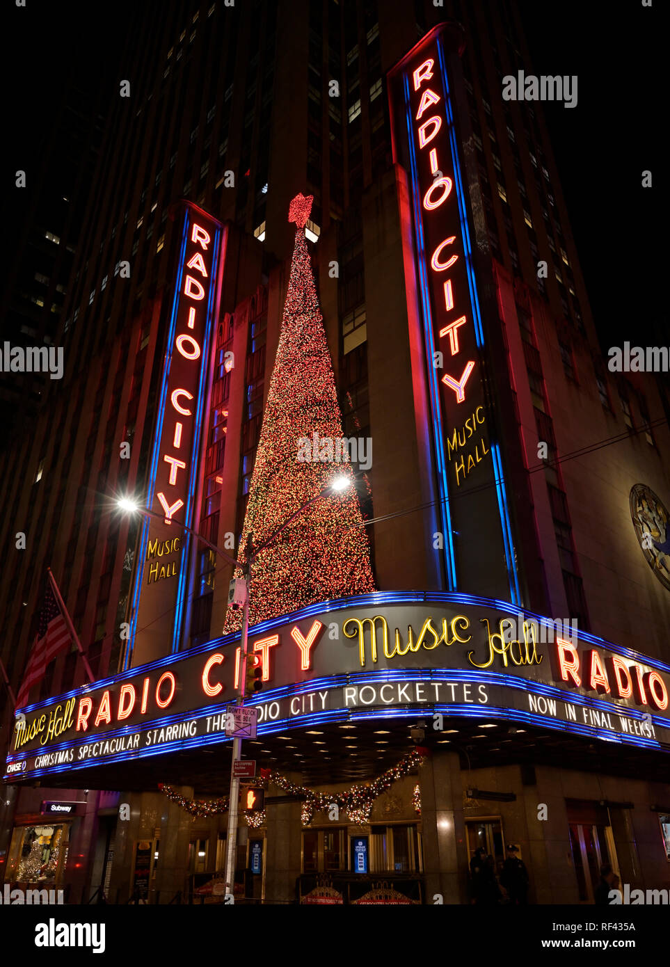 Radio City Music Hall, luci di Natale Foto Stock