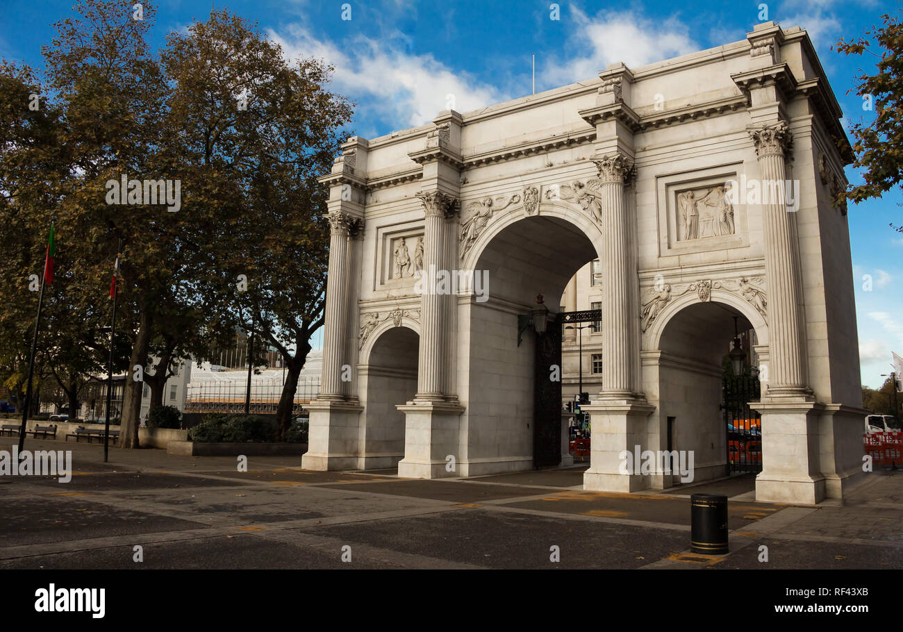 Il famoso Arco di Marmo , Londra, Inghilterra, Regno Unito. Foto Stock
