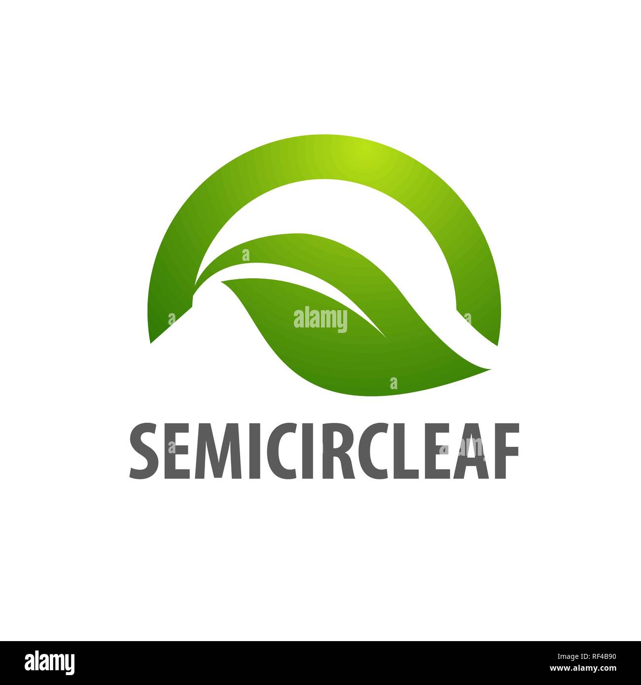 Semicerchio logo foglia concept design. Simbolo grafico elemento di modello di vettore Illustrazione Vettoriale