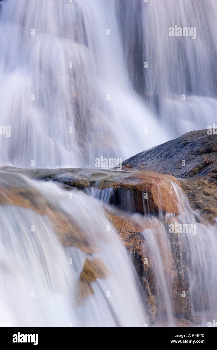 Cascata su Squaw Creek lungo Shirley Canyon Trail; Squaw Valley, il lago Tahoe, California. Foto Stock
