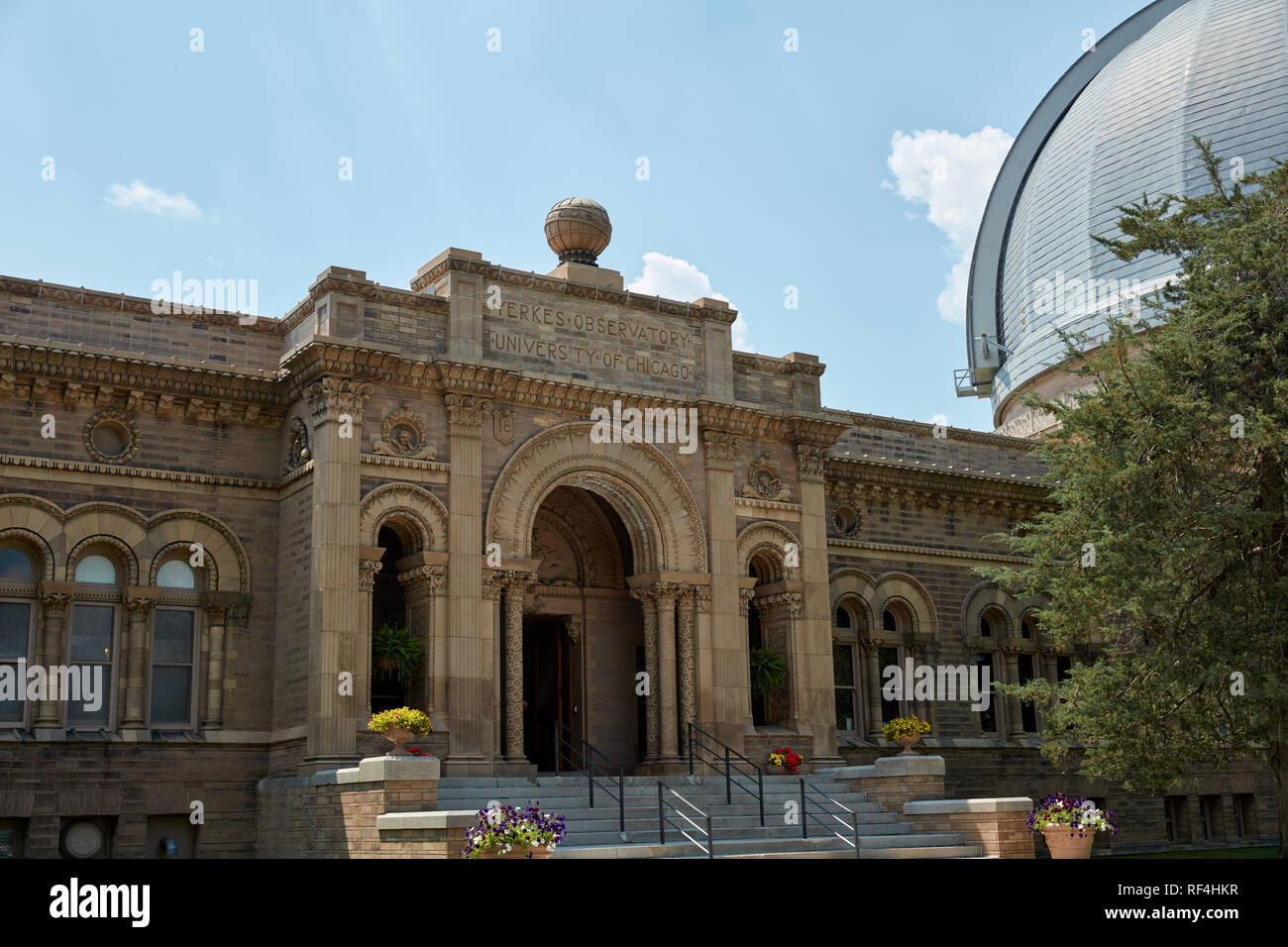 Ingresso principale al Yerkes Observatory in Williams Bay, Wisconsin Foto Stock