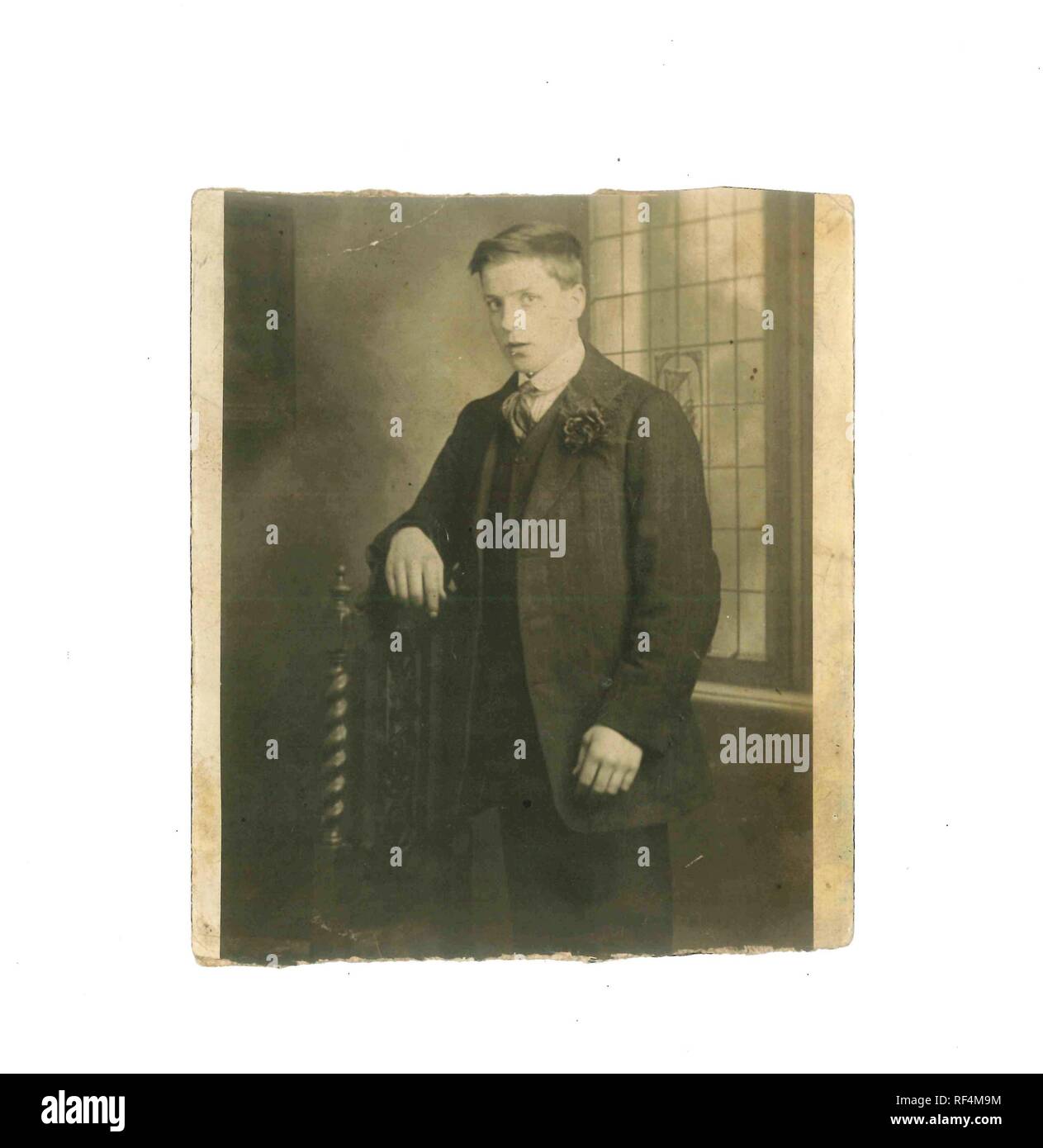 Vintage in bianco e nero di un giovane uomo da Gales Studios 1930 - 1940S - Storia Sociale Foto Stock