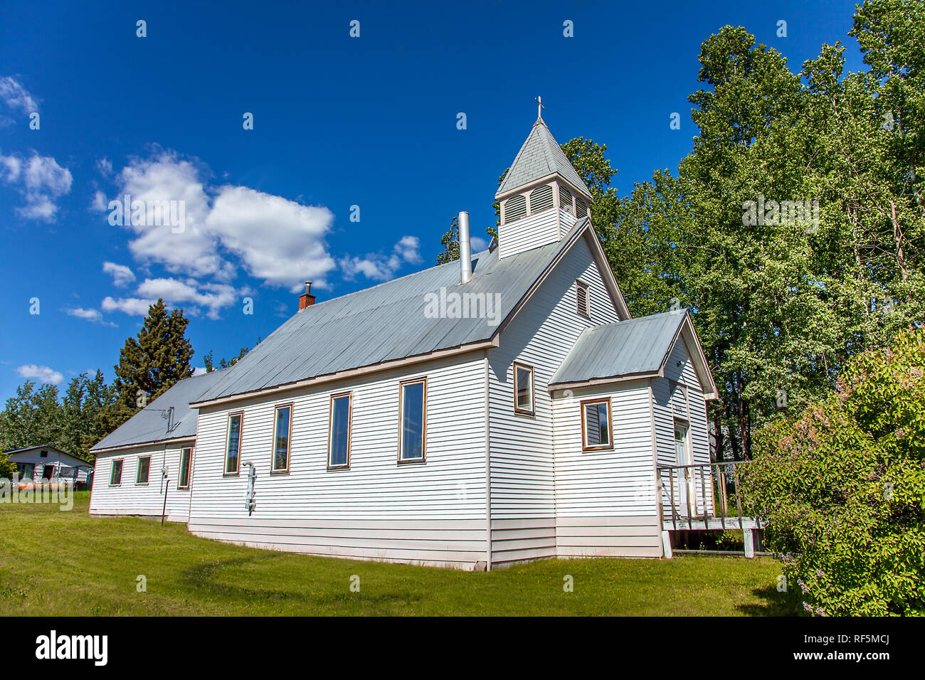 Prima Chiesa Unita Fort Fraser della Columbia britannica in Canada Foto Stock