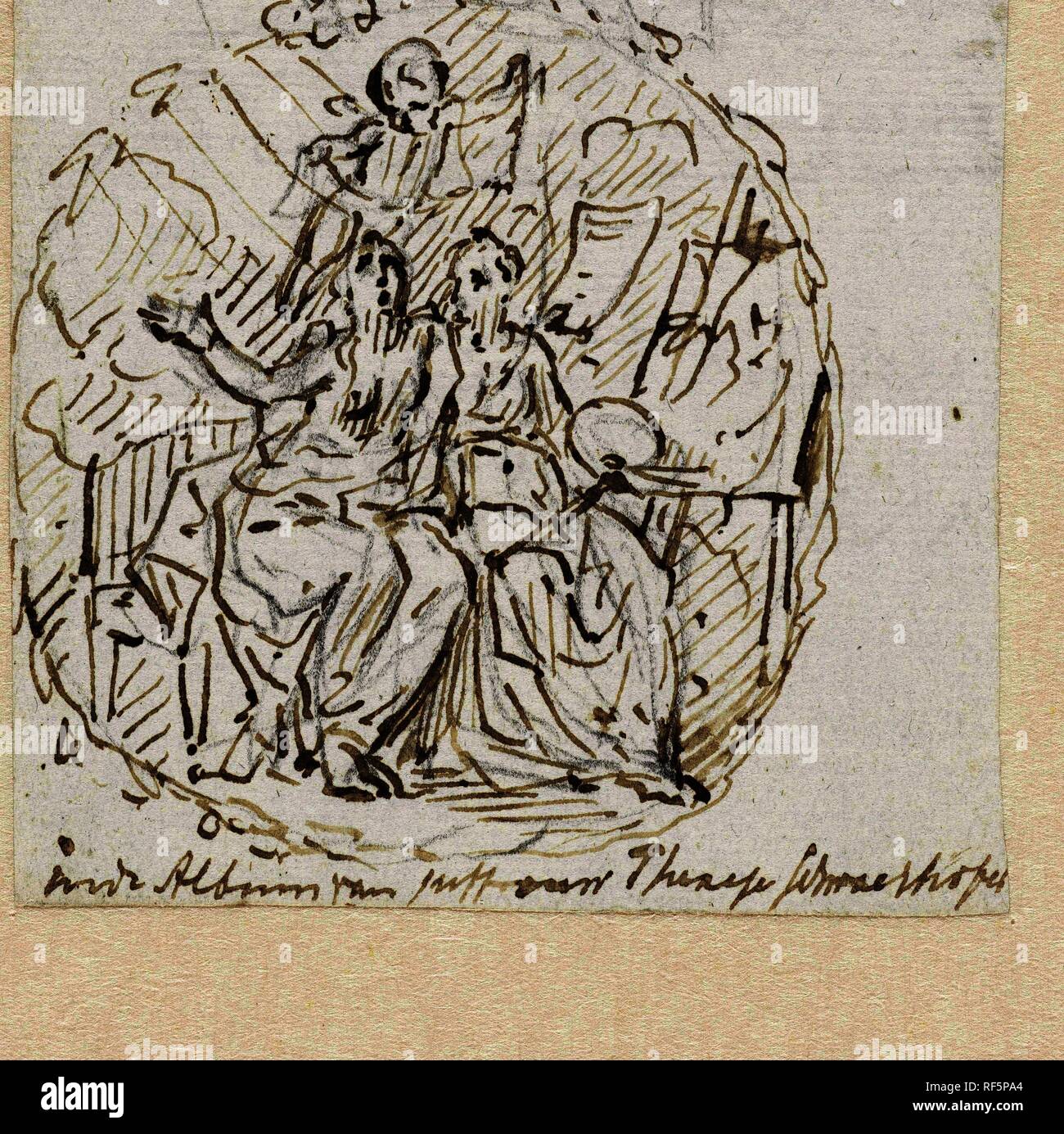 Il canto di arte e pittura. Relatore per parere: Jurriaan Andriessen. Dating: 1794. Misurazioni: h 92 mm × W 91 mm. Museo: Rijksmuseum Amsterdam. Foto Stock