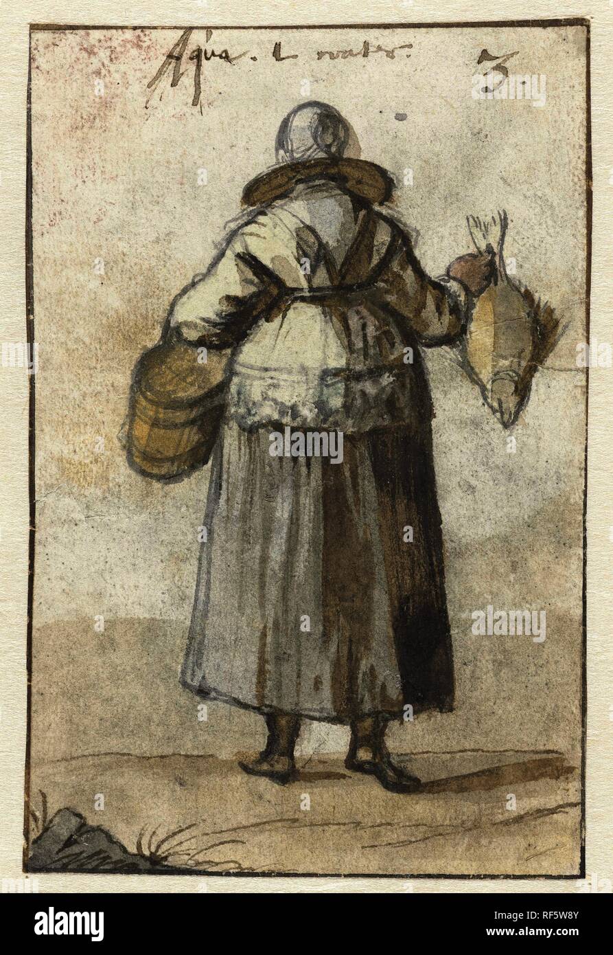 L'acqua. De vier elementen (titolo serie). Relatore per parere: anonimo. Dating: 1600 - 1699. Misurazioni: h 132 mm × W 86 mm. Museo: Rijksmuseum Amsterdam. Foto Stock