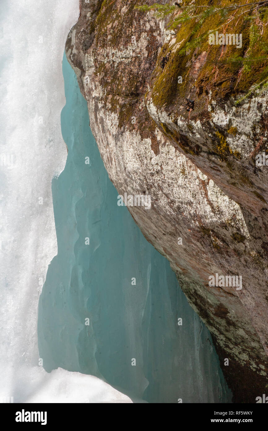 Il turchese Ice Curtain Foto Stock