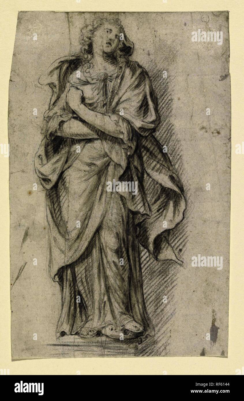 Saint femmina. Relatore per parere: anonimo. Dating: 1600 - 1800. Misurazioni: h 201 mm × W 127 mm. Museo: Rijksmuseum Amsterdam. Foto Stock