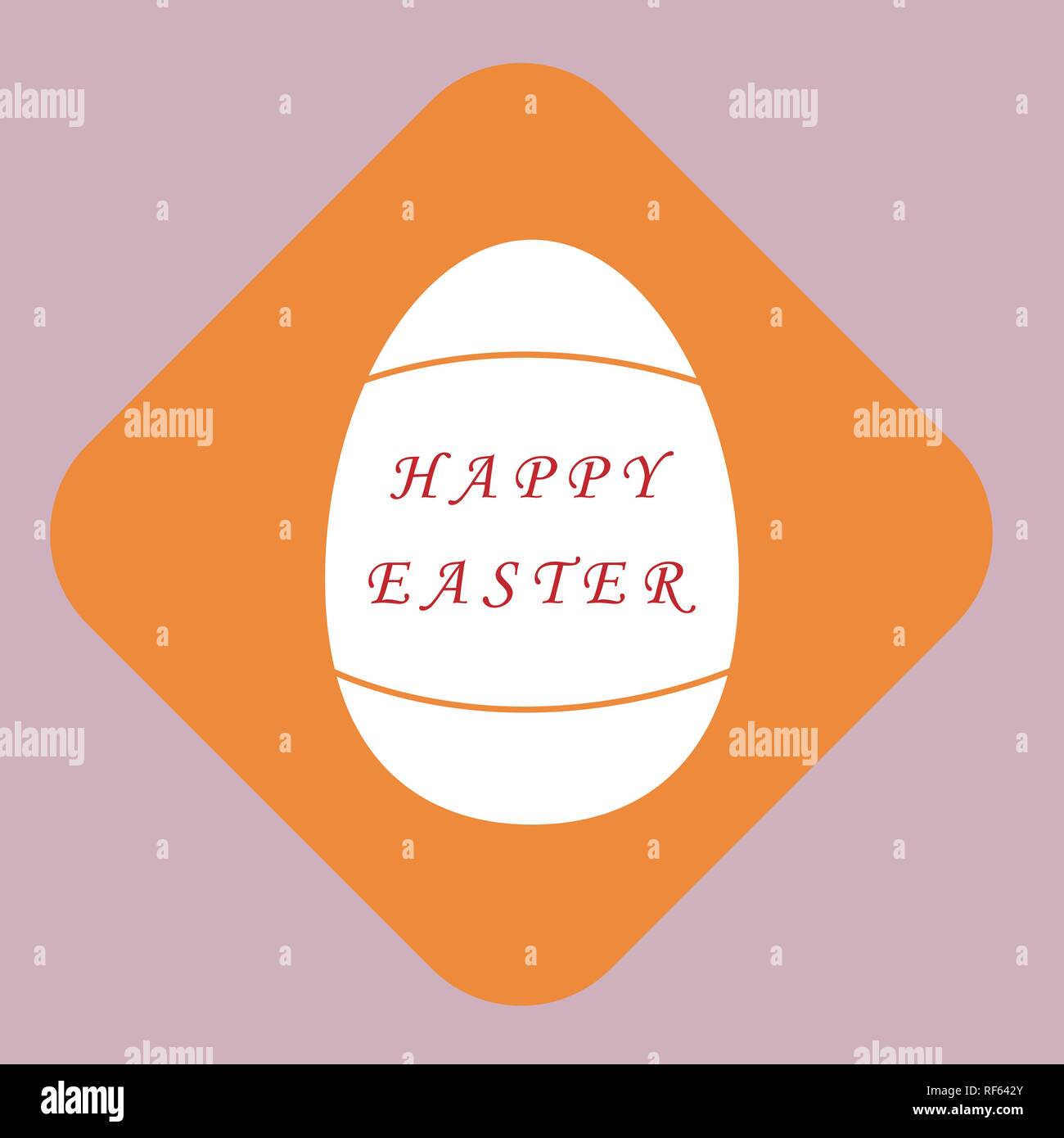 Semplice disegno di uova di pasqua e iscrizione buona Pasqua Illustrazione Vettoriale