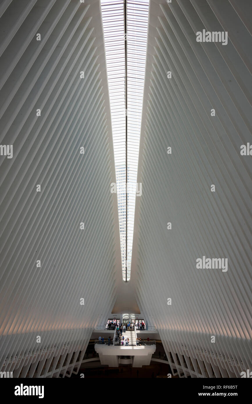 World Trade Center station interno, World Trade Center Complex, nel quartiere finanziario, Manhattan New York City USA Foto Stock
