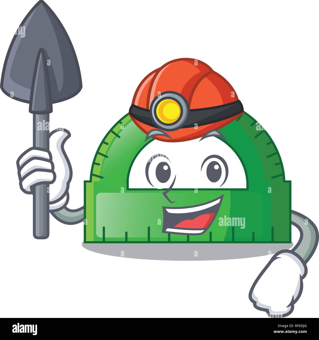Il minatore goniometro su una mascotte tabella Illustrazione Vettoriale