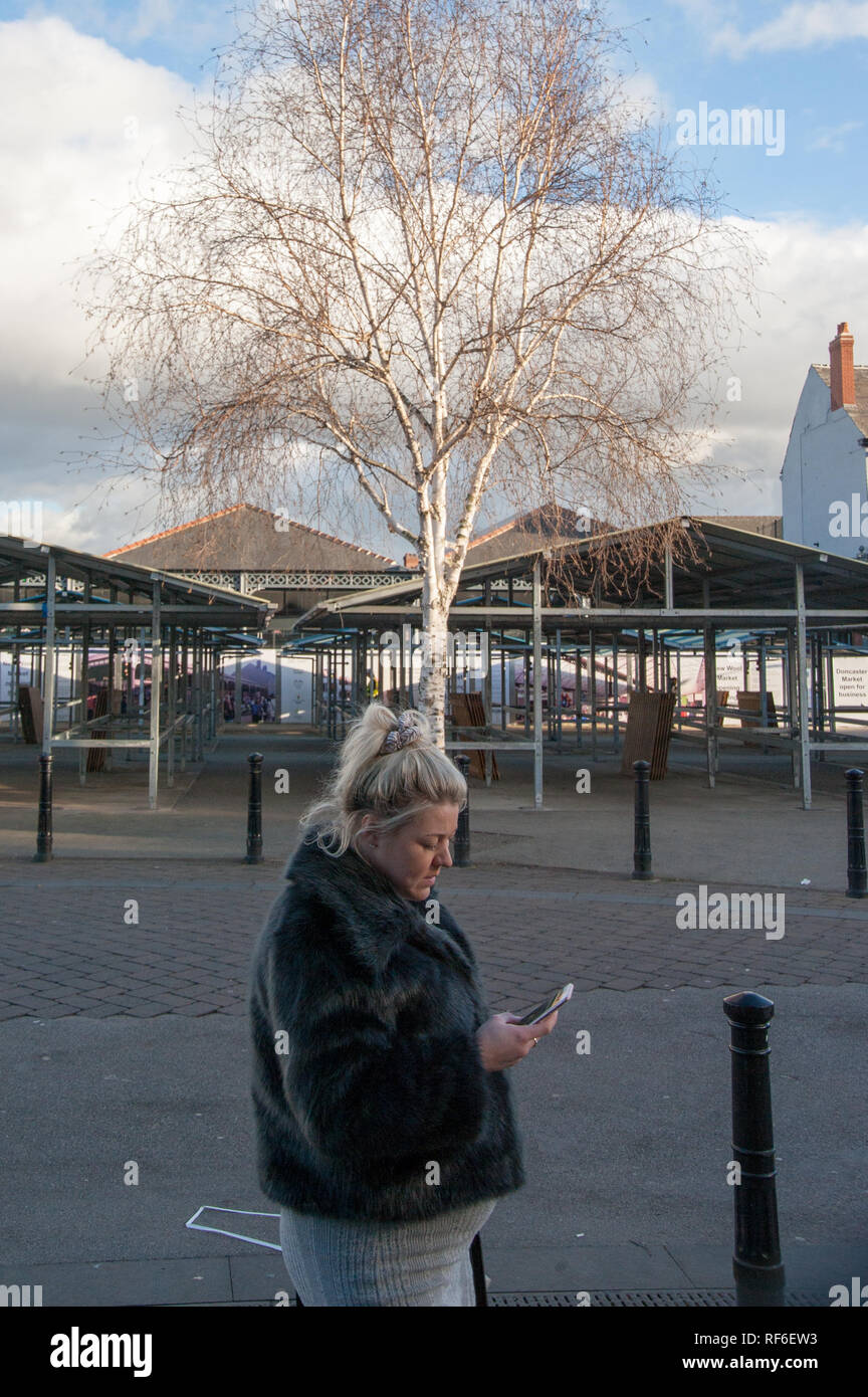 Mercato a Doncaster Foto Stock
