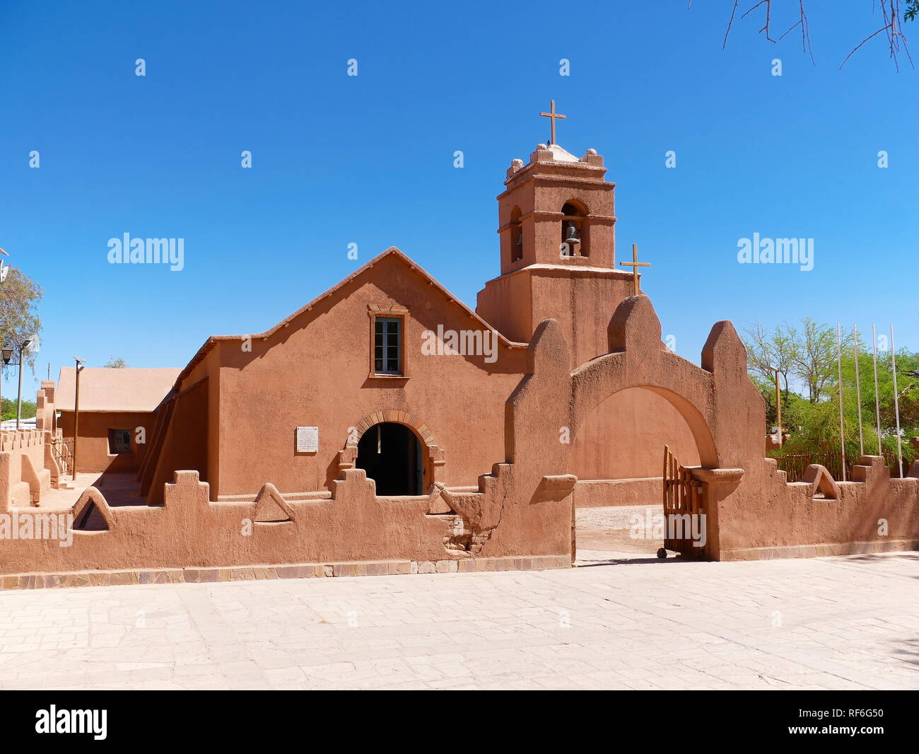 Chiesa di San Pedro de Atacama nel nord del Cile Foto Stock